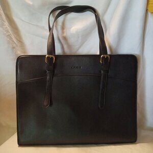 Classic Style Ecosusi Black Vegan Leather Briefcase Bag